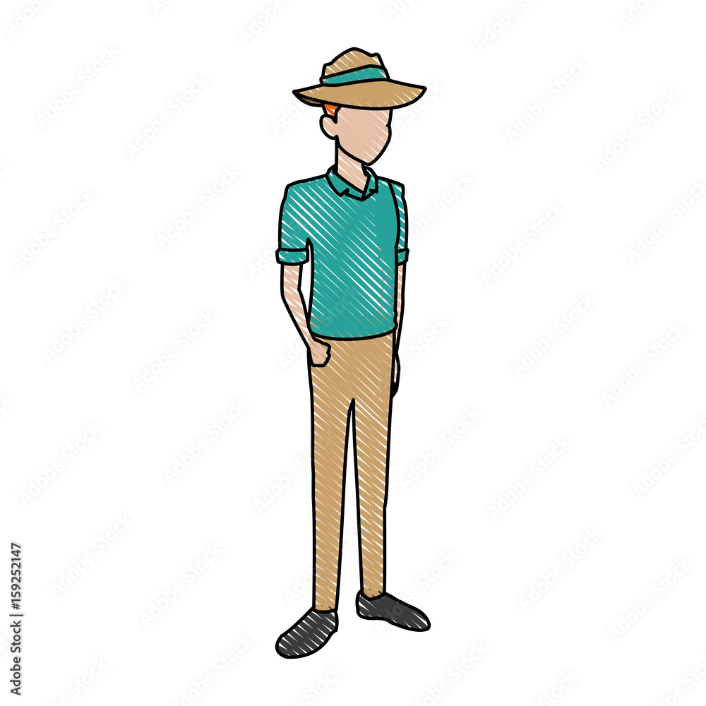 explorer man safari costume halloween celebration vector illustration explorer man safari costume halloween celebration vector illustration