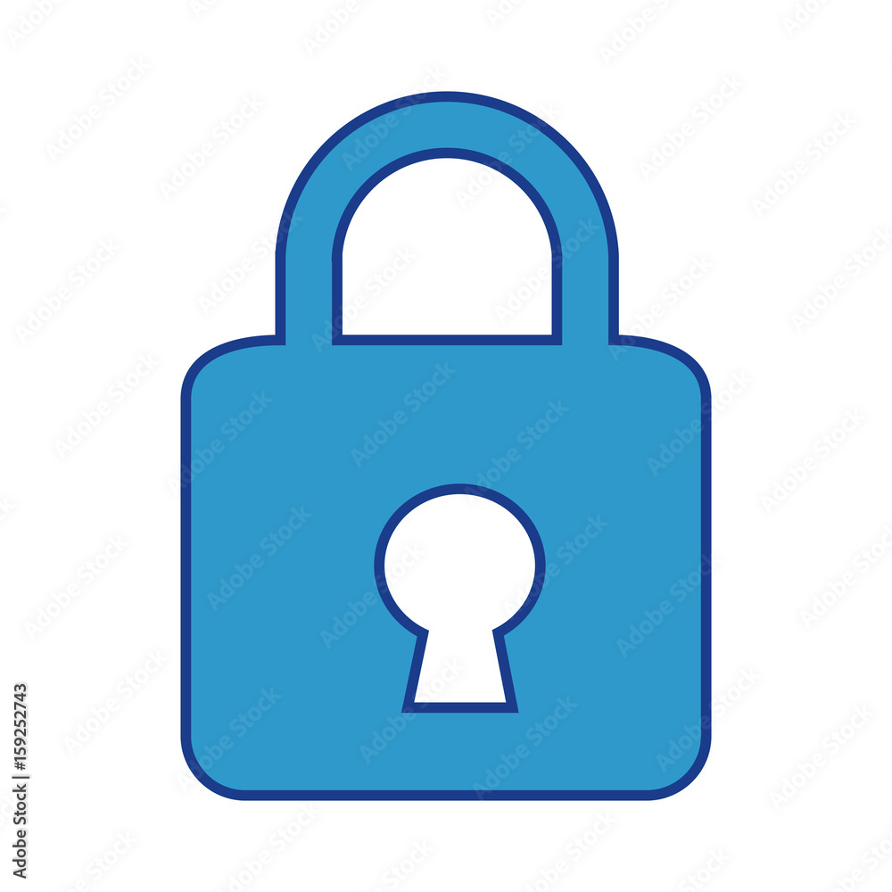 security padlock icon over white background colorful design vector illustration