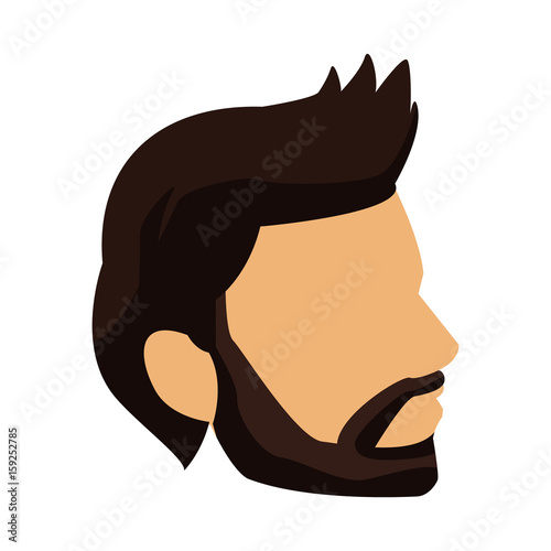 profile young man head icon vector illustration