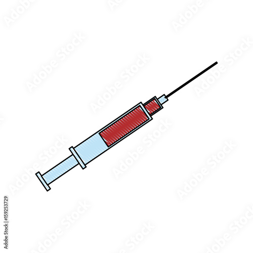 medical syringe blood care health icon vector illustration