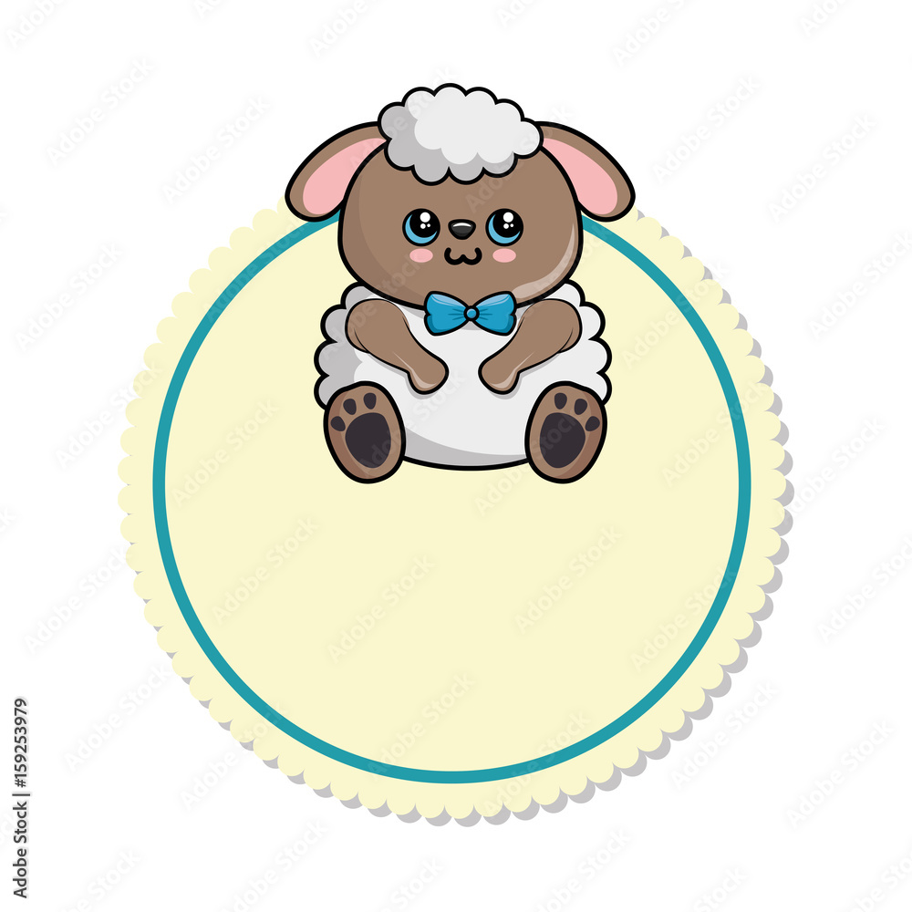 seal stamp with kawaii sheep icon over white background colorful design vector illustration seal stamp with kawaii sheep icon over white background colorful design vector illustration