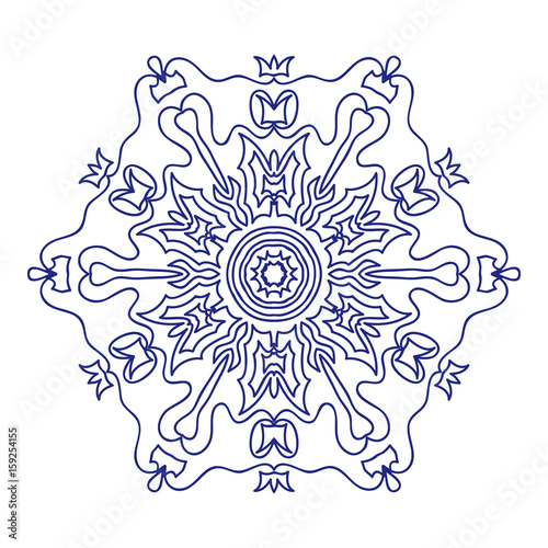 Mandala tattoo . for design, greeting card, invitation, coloring book. Arabic, Indian, motifs. Vector illustration.