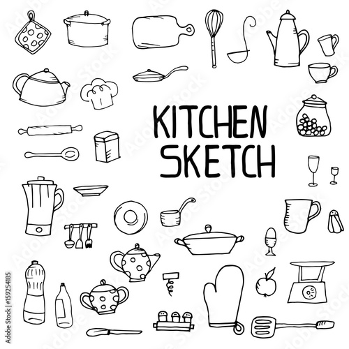 kitchen utensils sketch