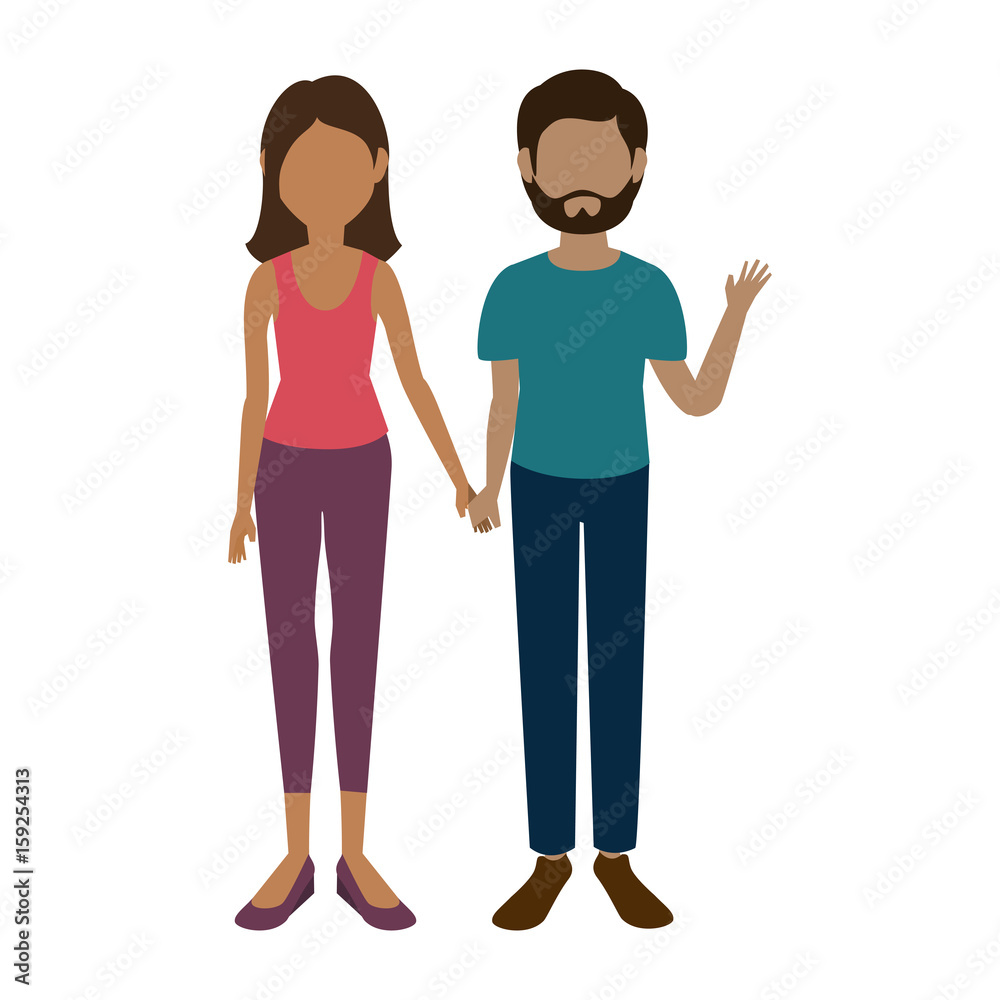 avatar couple icon over white background vector illustration