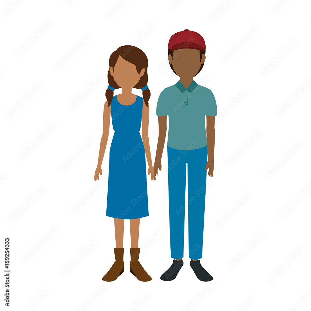 avatar young couple icon over white background vector illustration avatar young couple icon over white background vector illustration