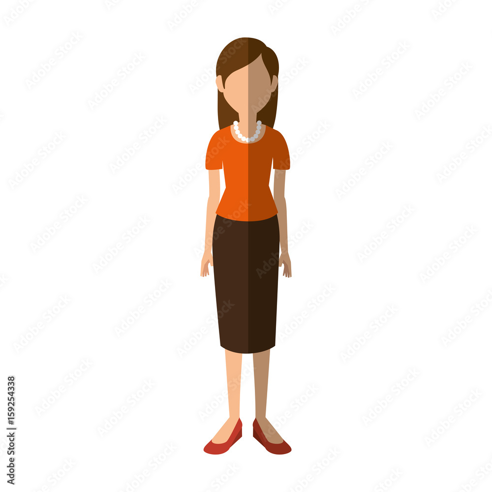 Fototapeta premium avatar woman wearing casual clothes icon over white background colorful design vector illustration