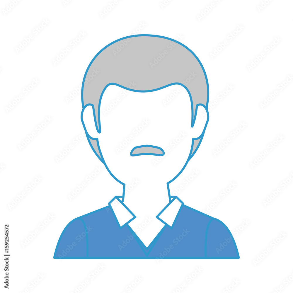 avatar old man icon over white background colorful design vector illustration