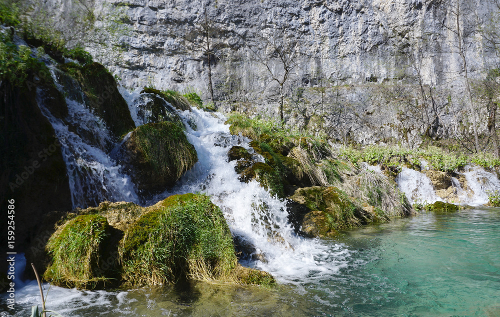 beautiful landscape along the way in Plitvice lake national park , Croatia