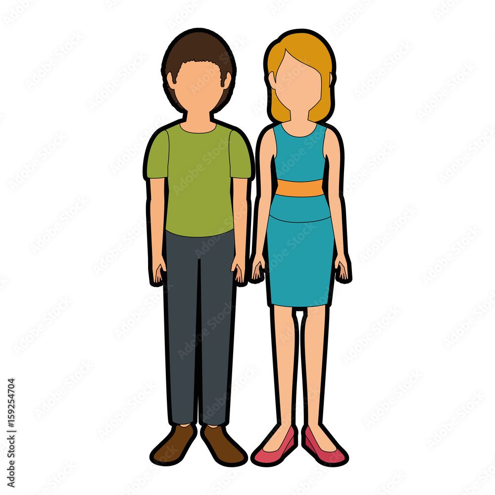 avatar couple icon over white background colorful design  vector illustration