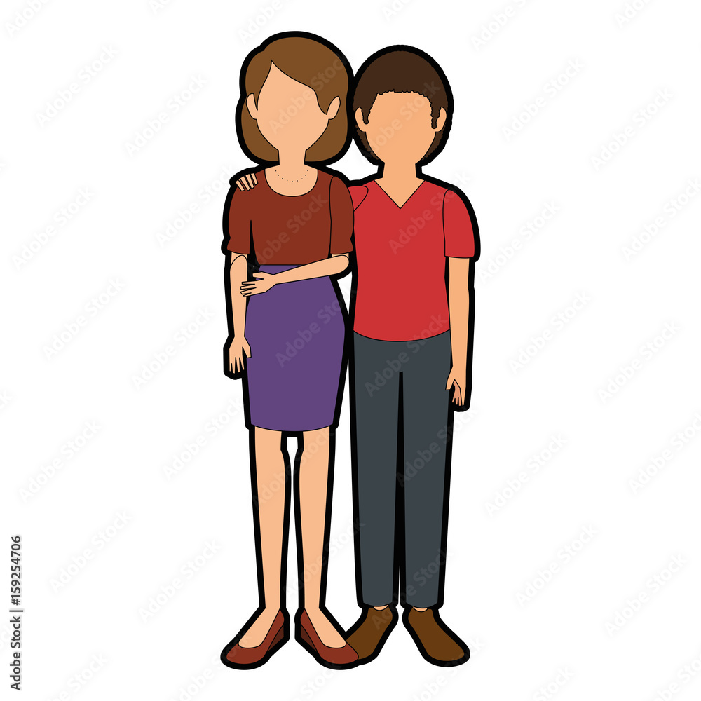 avatar couple icon over white background colorful design vector illustration avatar couple icon over white background colorful design vector illustration