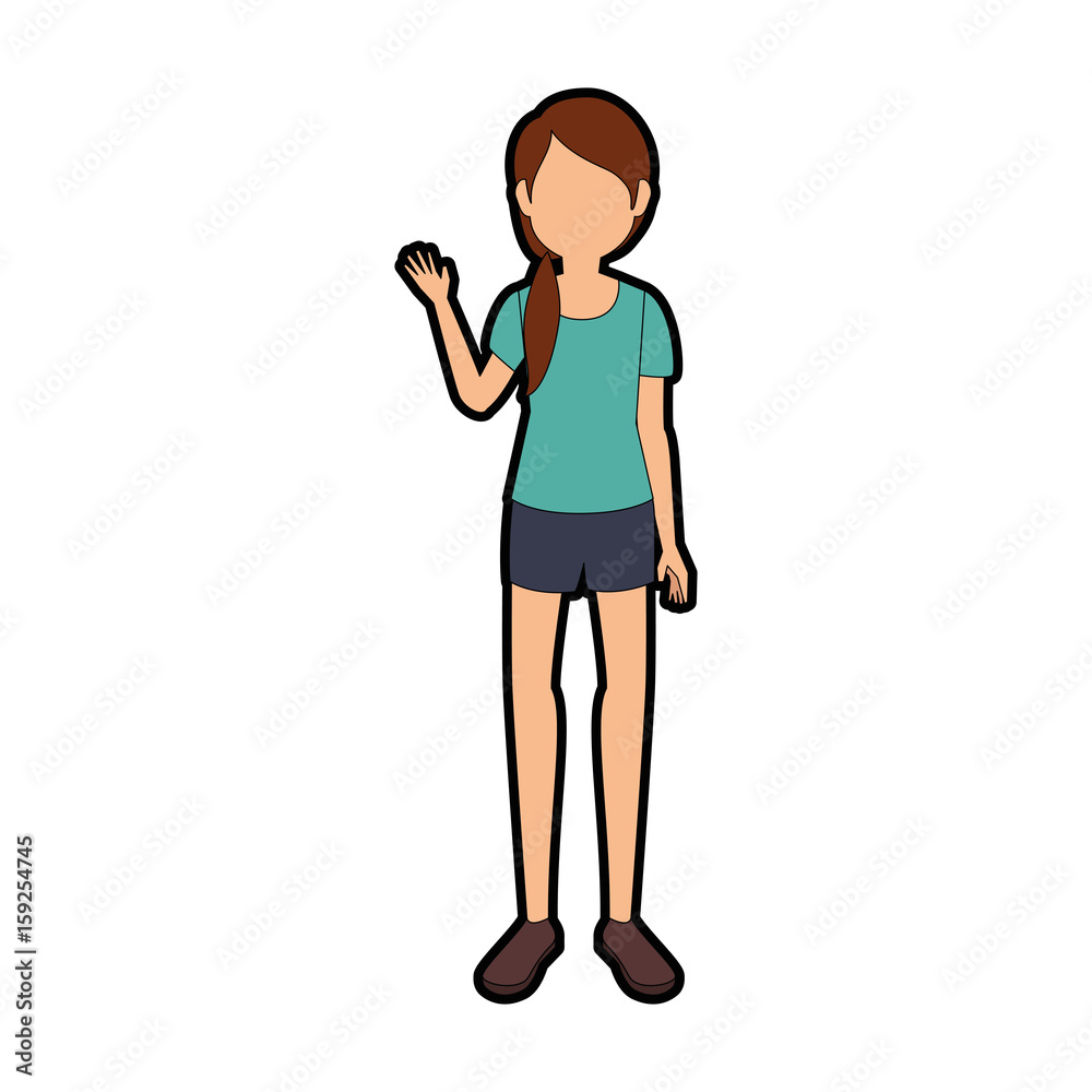 avatar woman wearing casual clothes icon over white background colorful design vector illustration