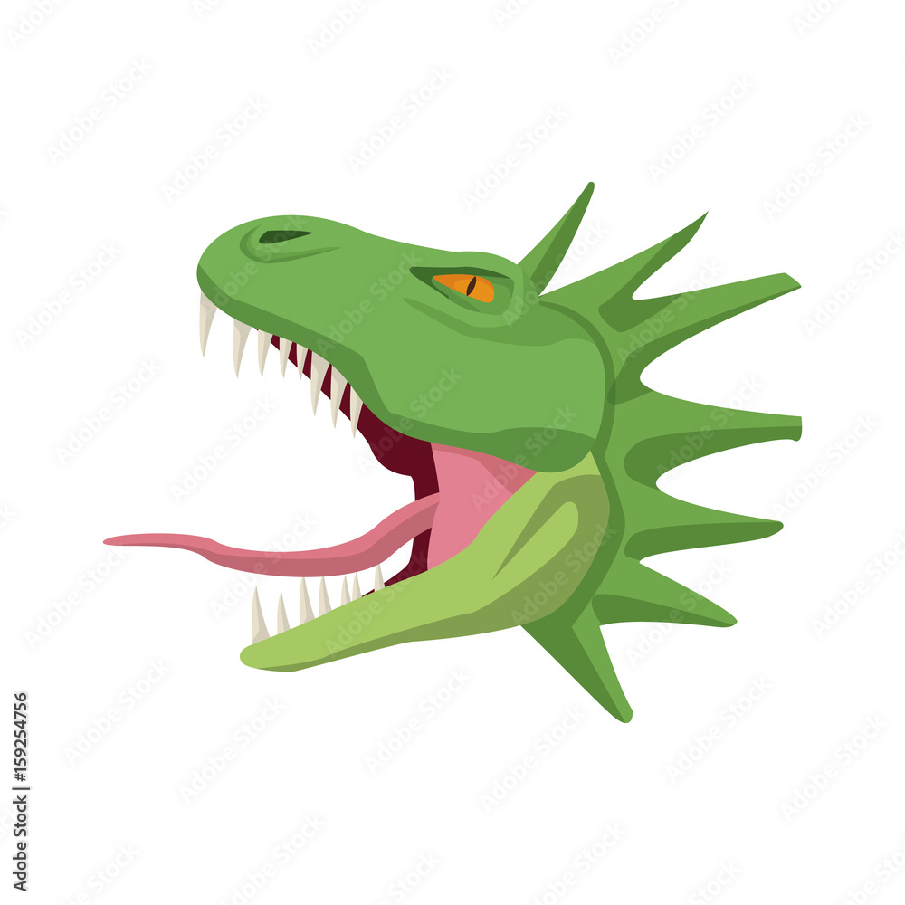 Obraz premium cartoon head hydra mythological creature vector illustration