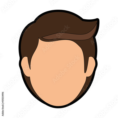 man face icon over white background colorful design vector illustration