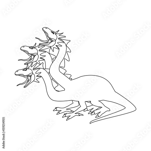 hydra mythological creature monster serpents vector illustration