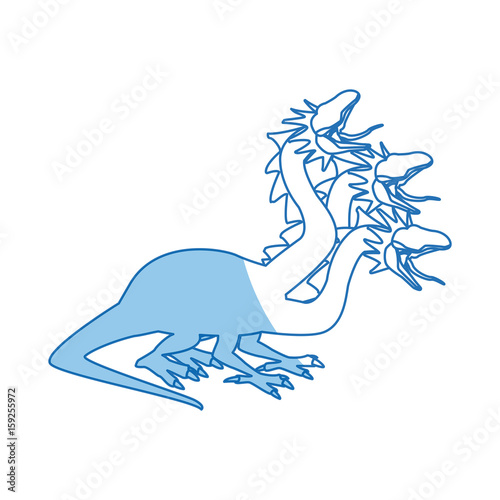 hydra mythological creature monster serpents vector illustration