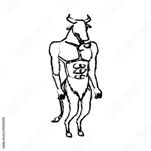 minotaur greek mythological creature legend image vector illustration