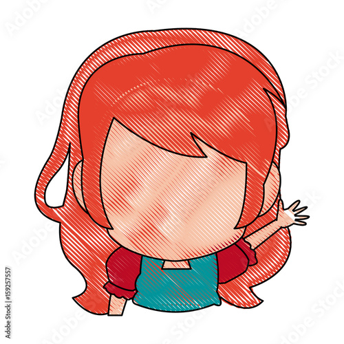 manga anime girl chibi character contour vector illustration photo