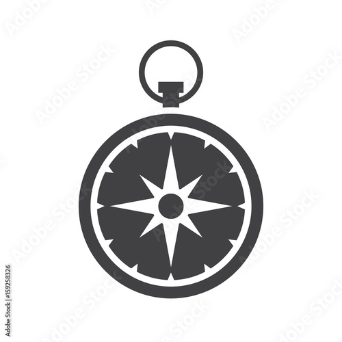 Compass vector icon isolated on white background. Navigation equipment with wind rose single pictogram in outline design for website and devices.