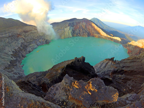 Kawah Ijen, volcanic lake in East Java, Indonesia © pattarawutk