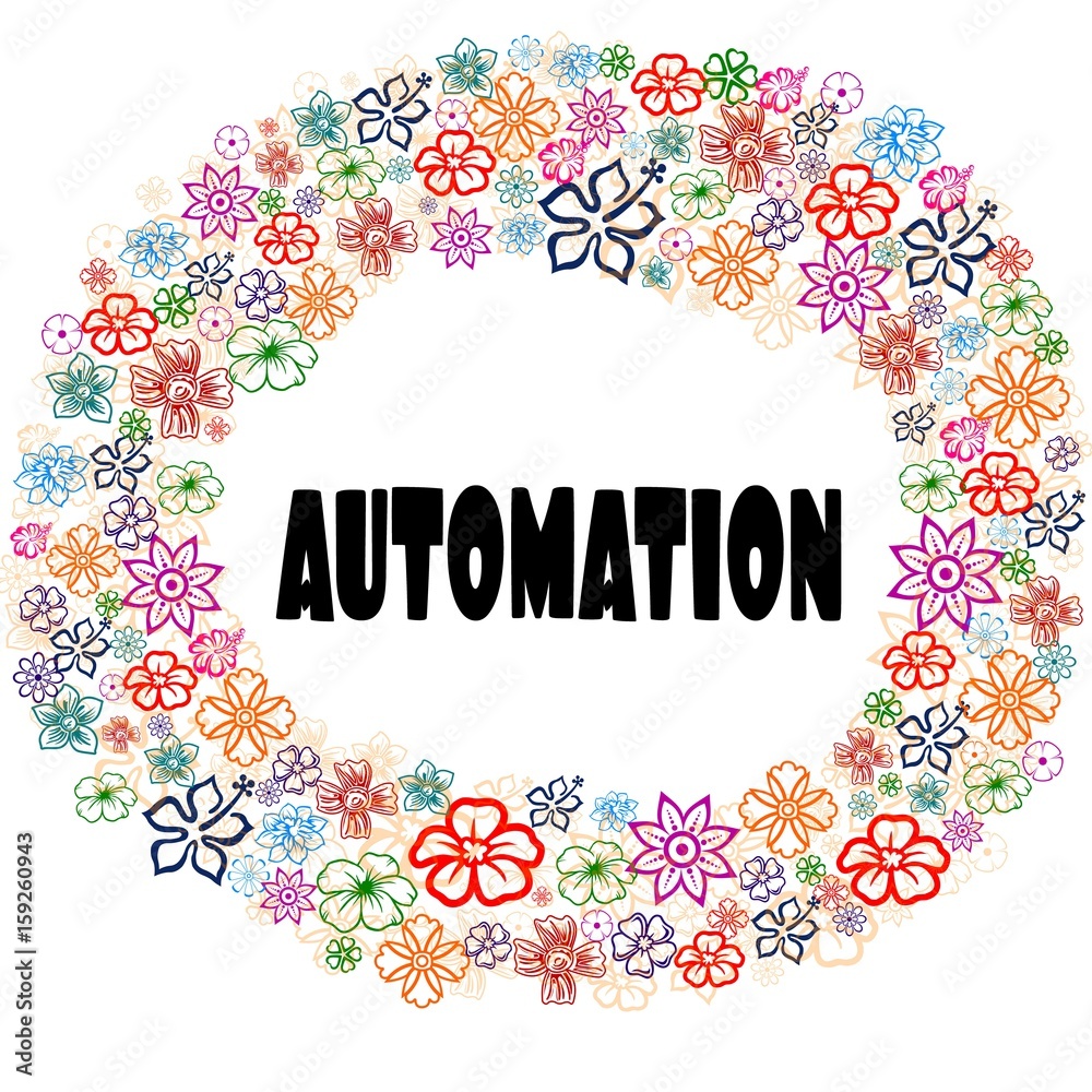AUTOMATION in floral frame.