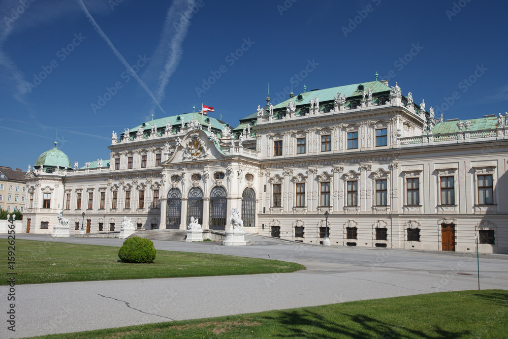Vienna, Austria. Beautiful view of famous Schloss Belvedere summer residence for Prince Eugene of Savoy Vienna, Austria. Beautiful view of famous Schloss Belvedere summer residence for Prince Eugene of Savoy