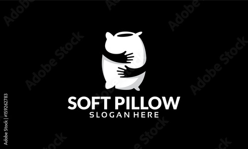 Simple Soft Pillow logo template design vector illustration