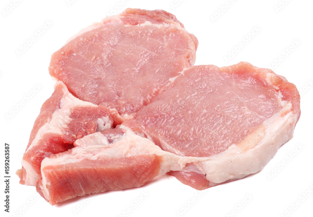 fresh raw meat isolated on white background
