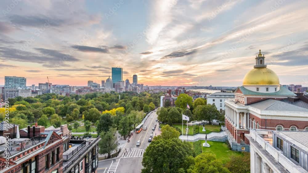 Boston, Massachusetts, USA Skyline Time Lapse.