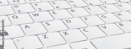 Clavier qwerty 3D blanc