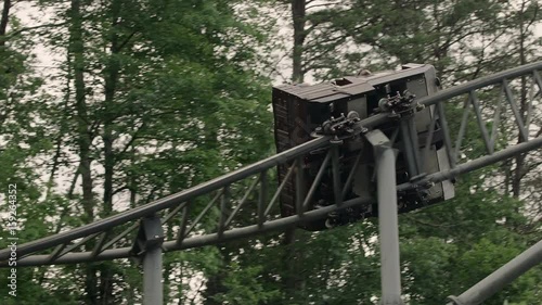 SLOW MOTION: People riding the roller coaster 4k photo