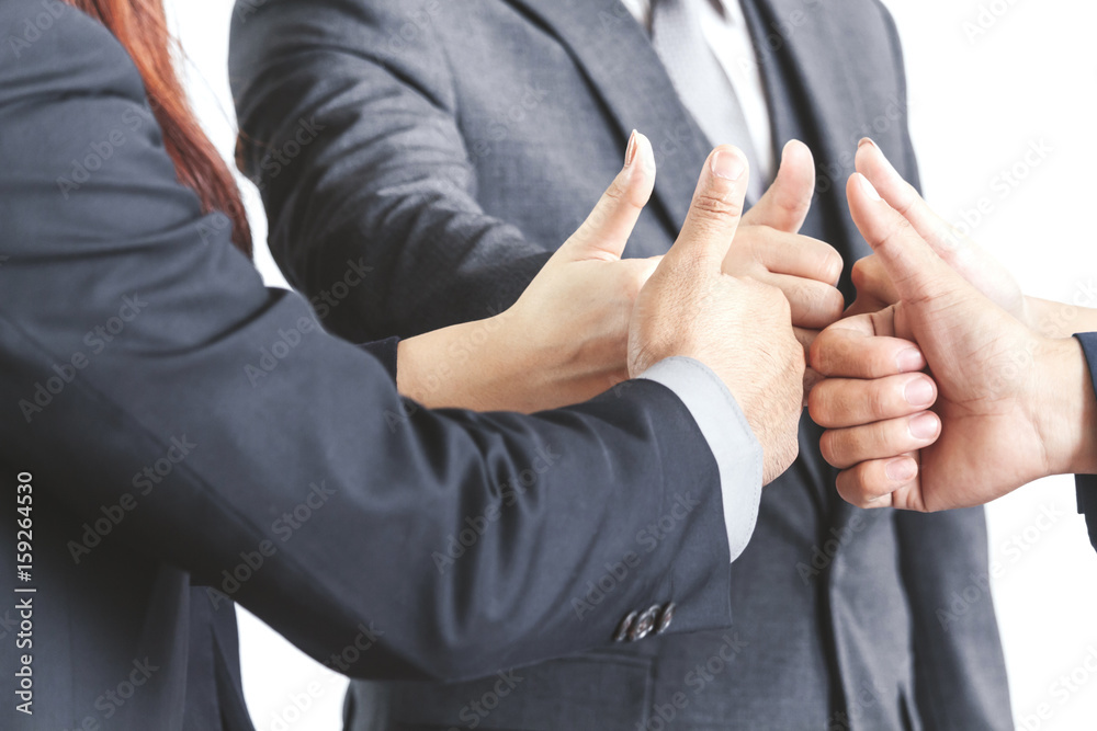 Obraz premium Business teamwork show thumb up