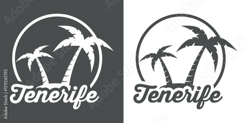Icono plano Tenerife gris y blanco