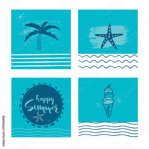 Beautiful summer poster with hand drawn lettering