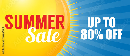 Summer Sale Banner Template for your Business. Vector Illustrati