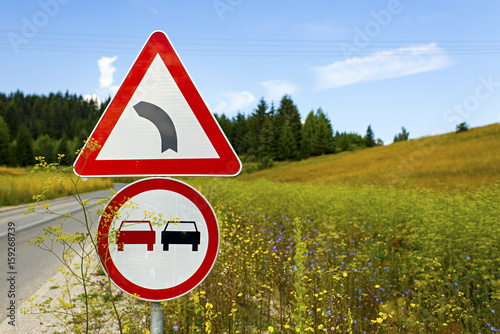 Traffic signs on a countryroad