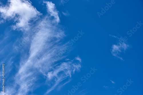 White clouds in blue sky.