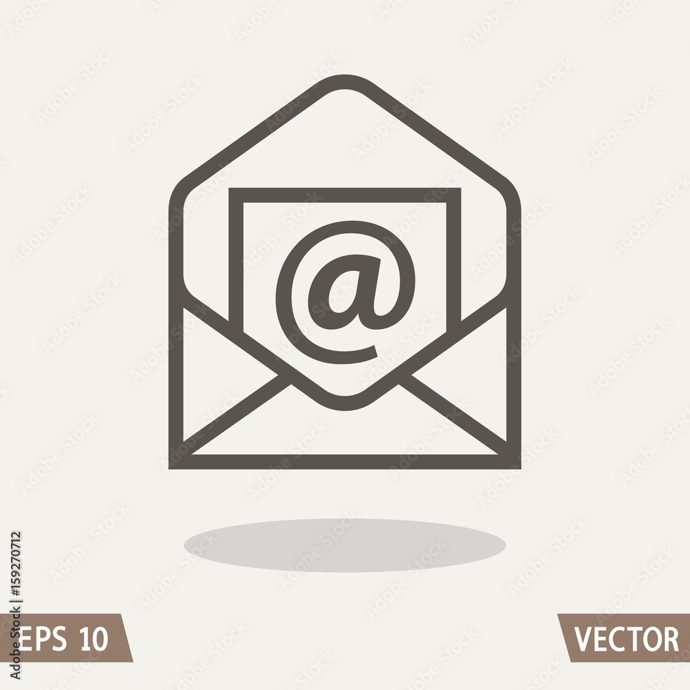 Mail flat icon, envelope and e-mail symbol Mail flat icon, envelope and e-mail symbol