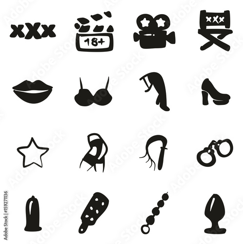 Adult Movie Icons Freehand Fill