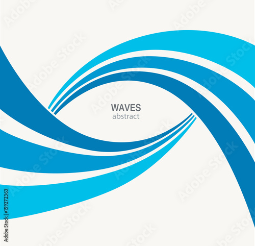 Water Wave Logo abstract design. Cosmetics Surf Sport Logotype c