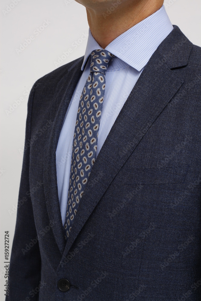 close up of man in a suit with tie and handkerchief close up of man in a suit with tie and handkerchief