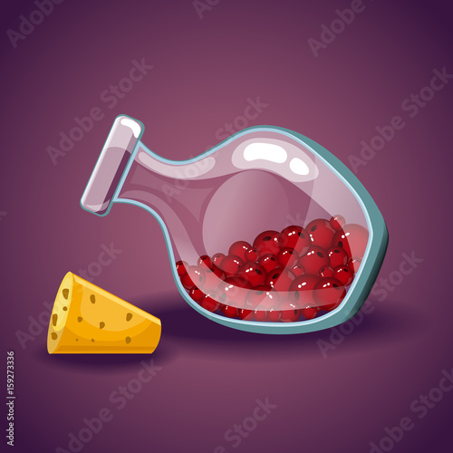 Cartoon vector bottles with berries