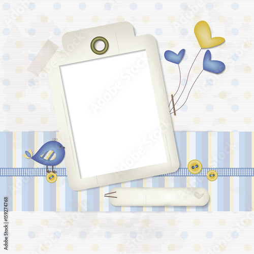 Baby scrapbooking background - place your photo and text