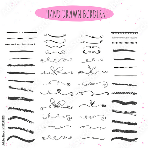 Collection of handdrawn borders