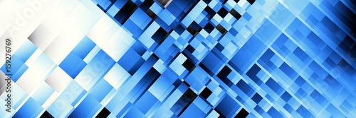 Abstract image 3:1 aspect ratio in futuristic technology style. Horizontal matrix background.