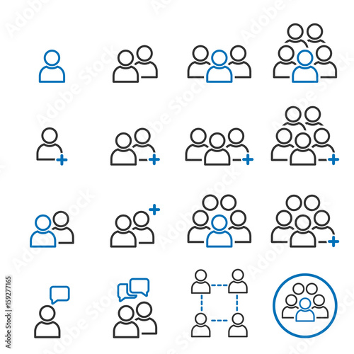 People Icon work group Team Vector,blue