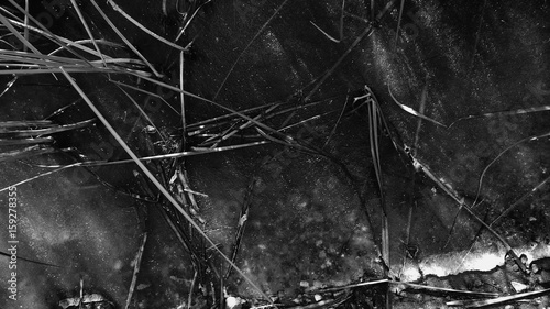 Ice texture of a frozen river in winter