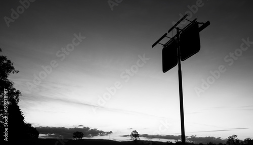 Rusted fuel station sign in the countryside of Brisbane, Queensland. Black and White
