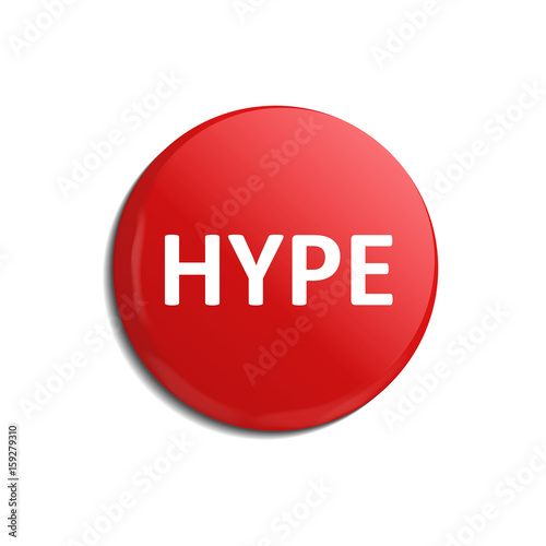 Vector realistic isolated red hype button on the white background. Concept of social media and popularity.