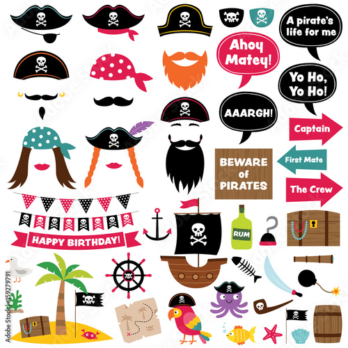 Pirate party decoration and photo booth props
