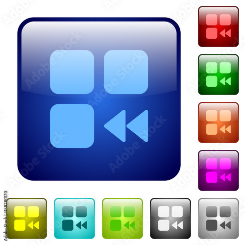 Component fast backward color square buttons